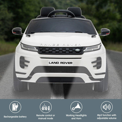 Kahuna Land Rover Licensed Kids Electric Ride On Car Remote Control - White.