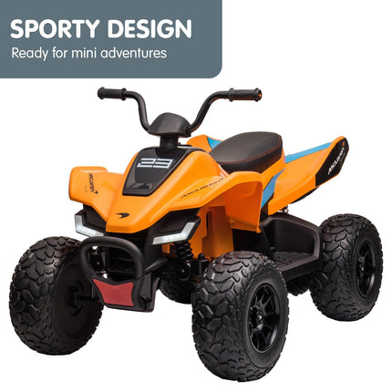 Kahuna Licensed MCL35 McLaren Kids Toy Ride On Electric Quad Bike - Orange.