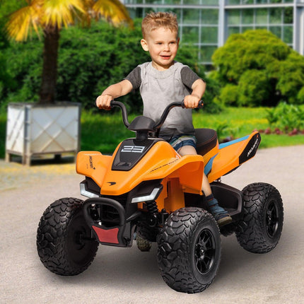Kahuna Licensed MCL35 McLaren Kids Toy Ride On Electric Quad Bike - Orange.