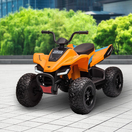 Kahuna Licensed MCL35 McLaren Kids Toy Ride On Electric Quad Bike - Orange.