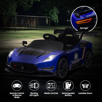 Kahuna Maserati MC20 GT2 Licensed Electric Kids Ride On Race Car Blue.