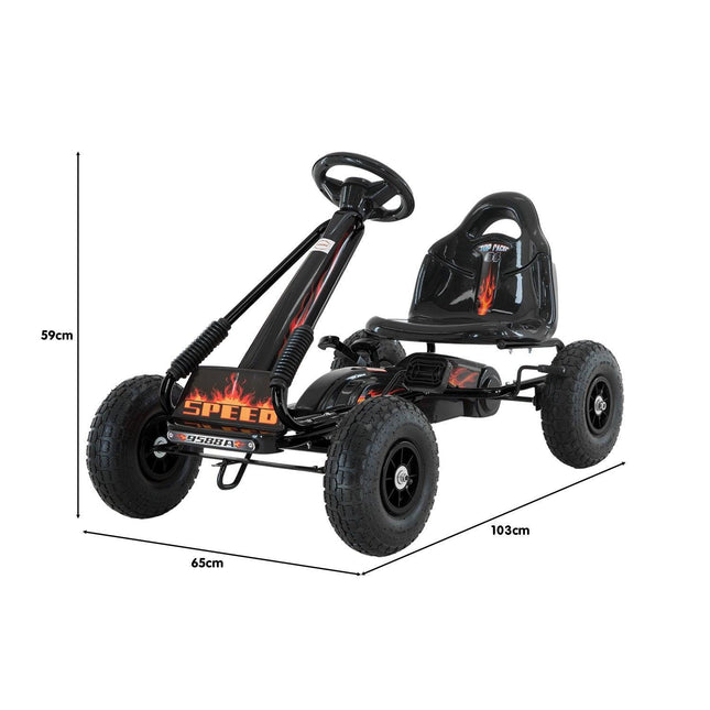 Kahuna G95 Kids Ride On Pedal-Powered Go Kart - Black.