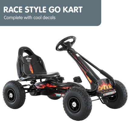 Kahuna G95 Kids Ride On Pedal-Powered Go Kart - Black.