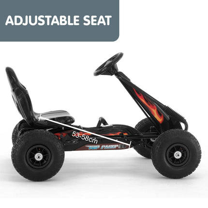 Kahuna G95 Kids Ride On Pedal-Powered Go Kart - Black.