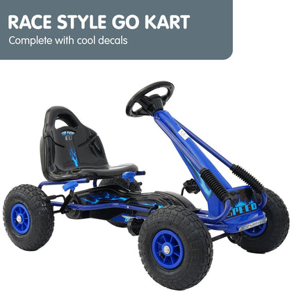 Kahuna G95 Kids Ride On Pedal Go Kart - Blue.