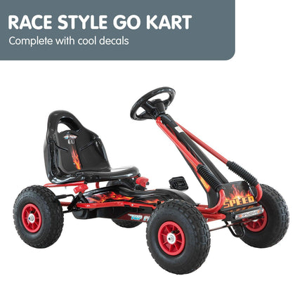 Kahuna G95 Kids Ride On Pedal-Powered Go Kart  - Red.