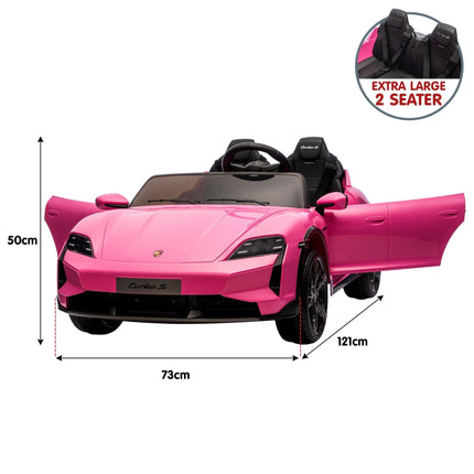 Kahuna Porsche Taycan Turbo S Kids Electric Ride On Car w/Remote Control 90W Four Wheel Suspension 2 Seater w/Seat Belt.