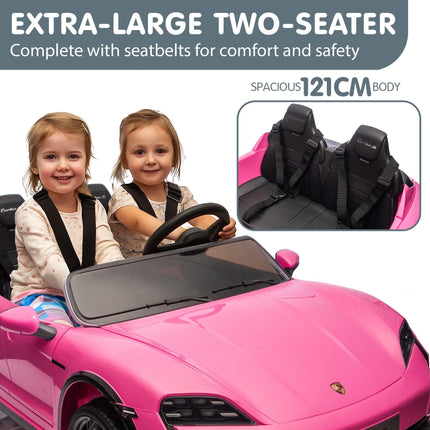 Kahuna Porsche Taycan Turbo S Kids Electric Ride On Car w/Remote Control 90W Four Wheel Suspension 2 Seater w/Seat Belt.