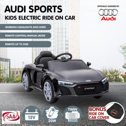 Kahuna Audi Sport Licensed Kids Electric Ride On Car Remote Control - Black.