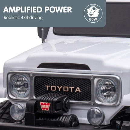 Kahuna Licensed Toyota FJ-40 Kids Ride On Electric Toy Car 80W - White.