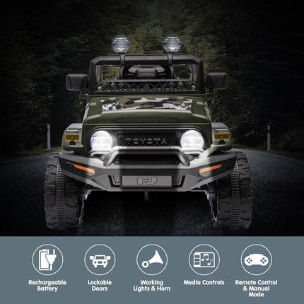 Kahuna Authorised Toyota FJ Cruiser Kids Electric Ride On Car - Green.