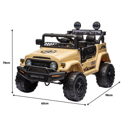 Kahuna Authorised Toyota Fj Cruiser Kids Electric Ride On Car - Khaki.