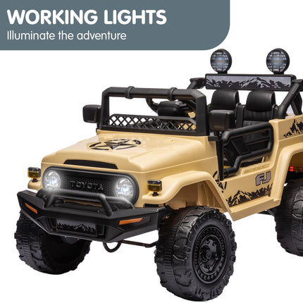 Kahuna Authorised Toyota Fj Cruiser Kids Electric Ride On Car - Khaki.