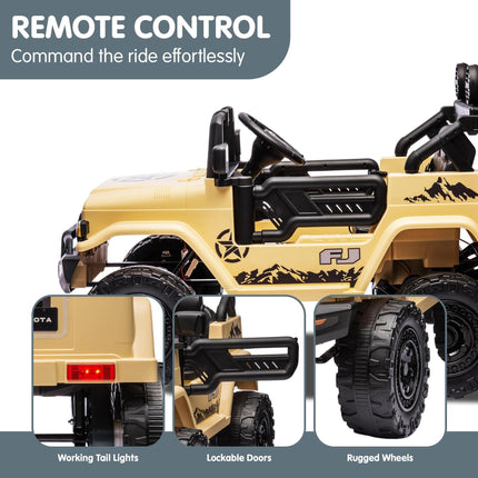 Kahuna Authorised Toyota Fj Cruiser Kids Electric Ride On Car - Khaki.