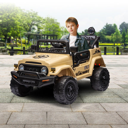 Kahuna Authorised Toyota Fj Cruiser Kids Electric Ride On Car - Khaki.