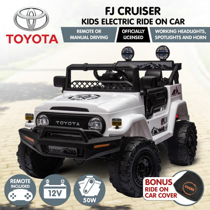 Kahuna Authorized Toyota Electric Kids Ride-on Car Fj Cruiser - White.