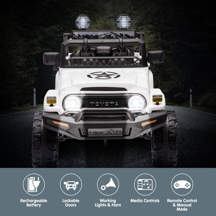 Kahuna Authorized Toyota Electric Kids Ride-on Car Fj Cruiser - White.