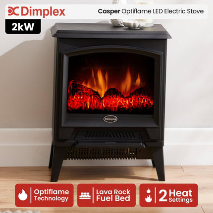 Dimplex 2kW Casper Optiflame Portable Electric Stove.