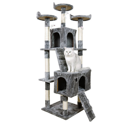 Furtastic 170cm Cat Tree Scratching Post - Silver Grey.