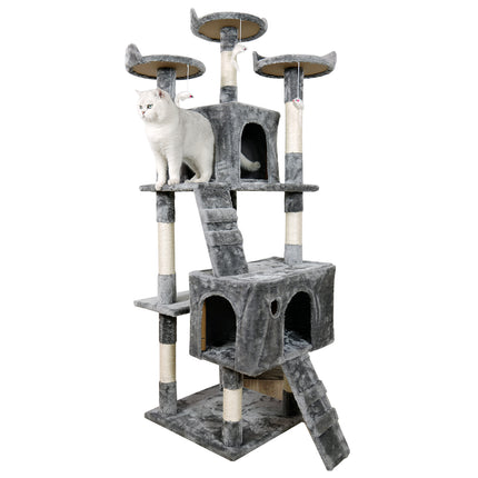 Furtastic 170cm Cat Tree Scratching Post - Silver Grey.
