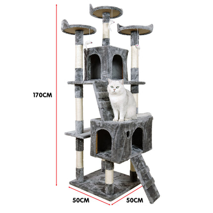 Furtastic 170cm Cat Tree Scratching Post - Silver Grey.