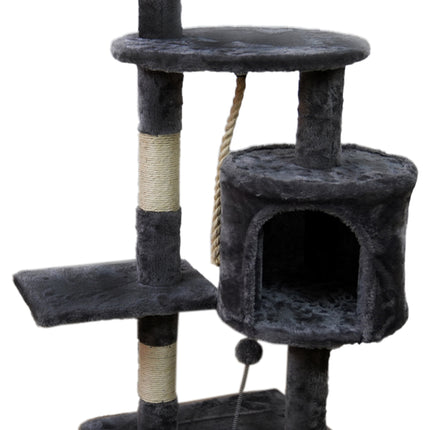 Furtastic 110cm Cat Tree Scratching Post - Dark Grey.