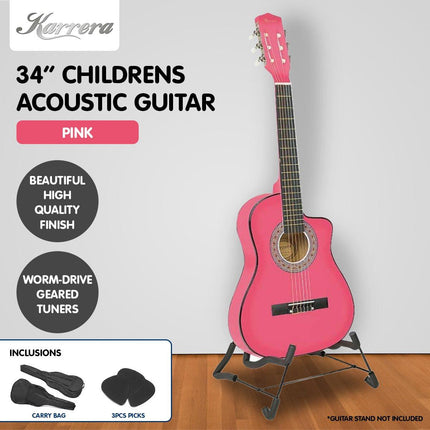 Karrera Childrens Acoustic Guitar Kids - Pink.
