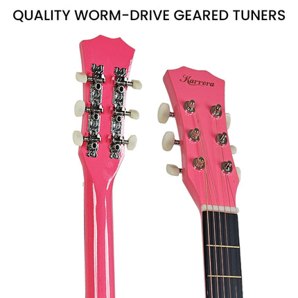 Karrera 38in Cutaway Acoustic Guitar with guitar bag - Pink.