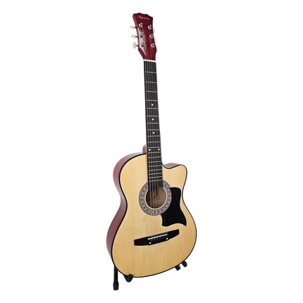 Karrera 38in Pro Cutaway Acoustic Guitar with guitar bag - Natural.