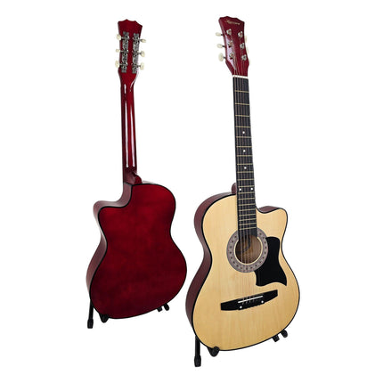 Karrera 38in Pro Cutaway Acoustic Guitar with guitar bag - Natural.