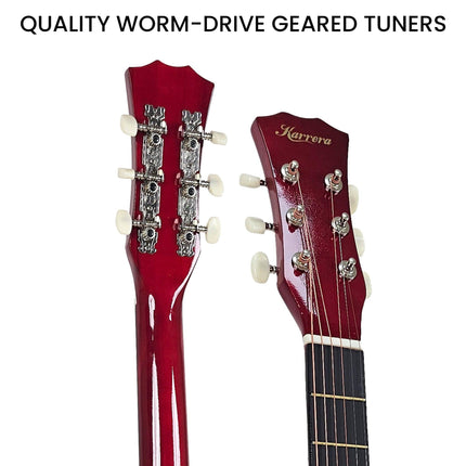Karrera 38in Pro Cutaway Acoustic Guitar with guitar bag - Natural.