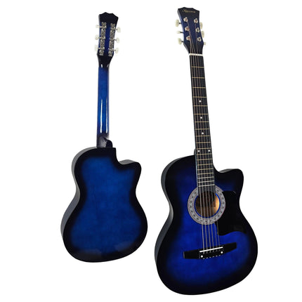 Karrera 38in Cutaway Acoustic Guitar with guitar bag - Blue Burst.