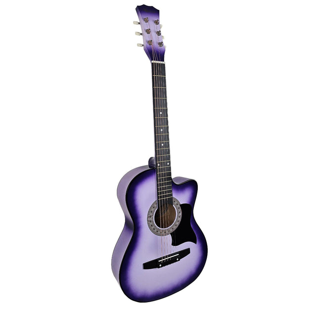 Karrera 38in Cutaway Acoustic Guitar with guitar bag - Purple Burst.