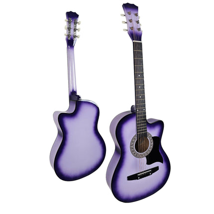 Karrera 38in Cutaway Acoustic Guitar with guitar bag - Purple Burst.