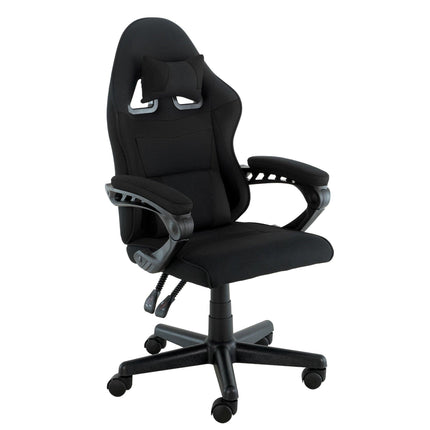 Sarantino Antre Kids Study Gaming Chair Black Adjustable Computer Desk Seat Racing Inspired-look With Adjustable Height, Ergonomic Back Support, Padded Armrests.