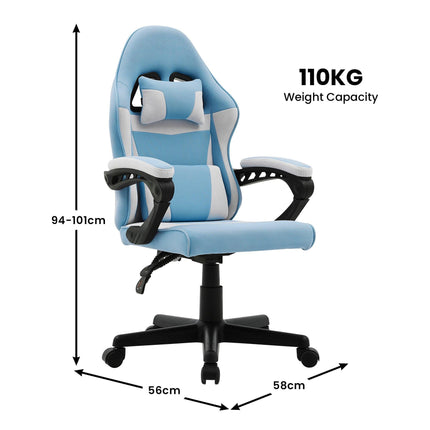 Sarantino Antre Kids Study Gaming Chair in Black and White Office Adjustable Height Chair.