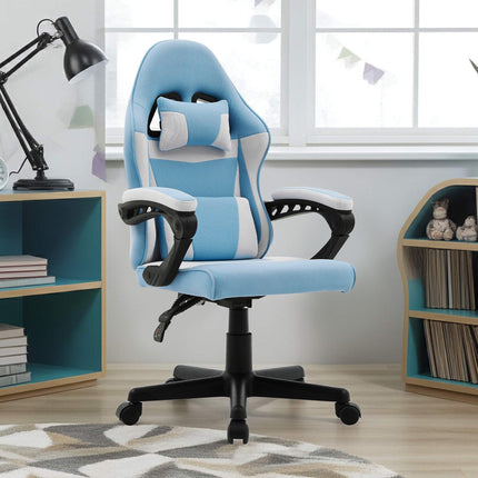Sarantino Antre Kids Study Gaming Chair in Black and White Office Adjustable Height Chair.