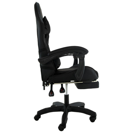 Sarantino Cueva Reclining High Back Office Gaming Chair Black Retractable Footrest Computer Seat.