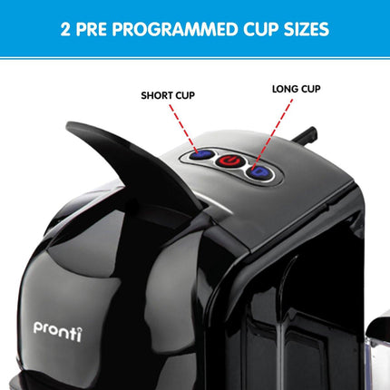 Pronti HomeMaid 3-in-1 Coffee Machine Multi-Capsule Pods and Ground Coffee Nespresso & Caffitaly Compatible CM-511HM.