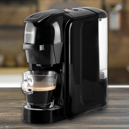 Pronti HomeMaid 3-in-1 Coffee Machine Multi-Capsule Pods and Ground Coffee Nespresso & Caffitaly Compatible CM-511HM.