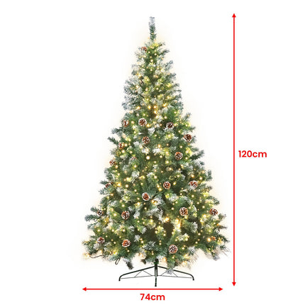 Christabelle 1.2m Pre Lit LED Christmas Tree Decor with Pine Cones Xmas Decorations.