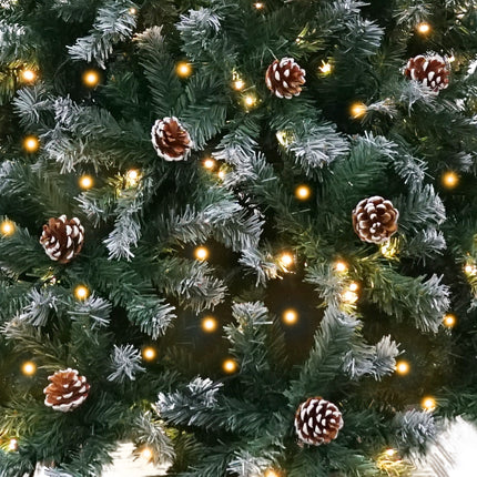 Christabelle 2.4m Pre Lit LED Christmas Tree Decor with Pine Cones Xmas Decorations.