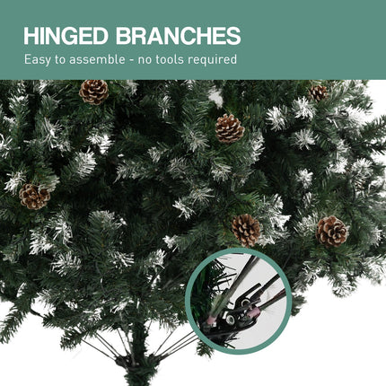 Christabelle 2.7m Pre Lit LED Christmas Tree Decor with Pine Cones Xmas Decorations.