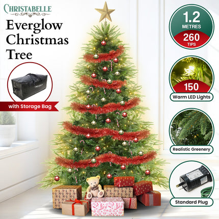 Christabelle 1.2m Prelit Everglow Fir Christmas Tree with 150 LED Lights.