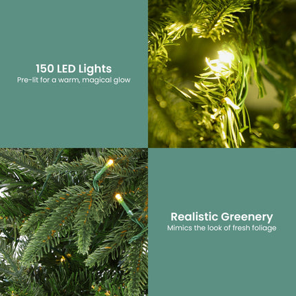 Christabelle 1.2m Prelit Everglow Fir Christmas Tree with 150 LED Lights.
