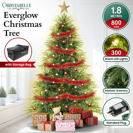 Christabelle 1.8m Prelit Everglow Fir Christmas Tree With 300 Led Lights.