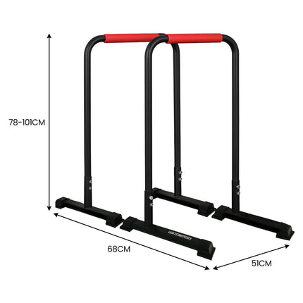 Powertrain Dip Bars Pair Load Capacity 200kg Separated Type Push-up Bars.