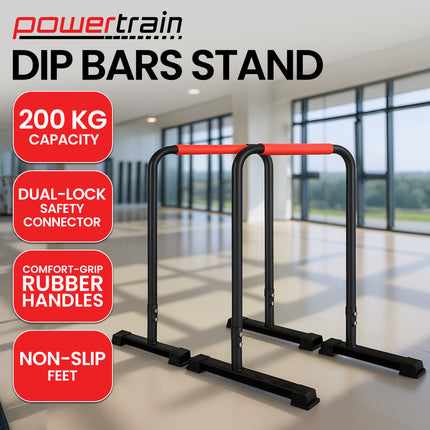 Powertrain Dip Bars Pair Load Capacity 200kg Separated Type Push-up Bars.