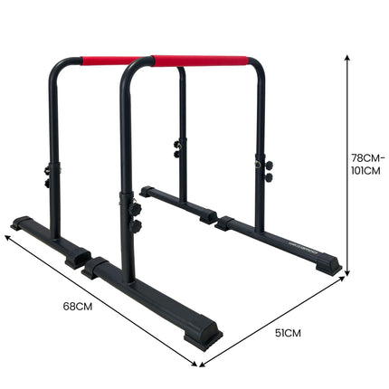 Powertrain Height-Adjustable Dip Bars Pair Load Capacity 200kg Separated Type.