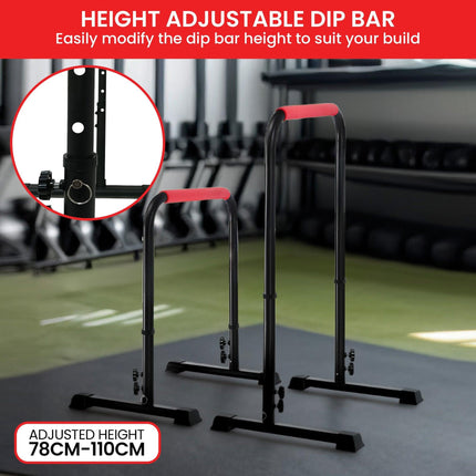 Powertrain Height-Adjustable Dip Bars Pair Load Capacity 200kg Separated Type.